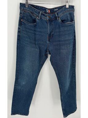 Copper & Oak Mens Straight Fit Blue Denim Jeans Size 34